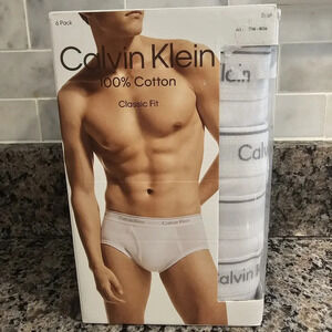 Calvin Klein Men's •Size XXL• White 100% Cotton 6 pack Classic Briefs New in Box